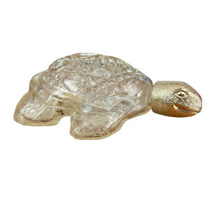 Avon Vintage Treasure Turtle Perfume 4" Clear Bottle Cologne Glass Empty